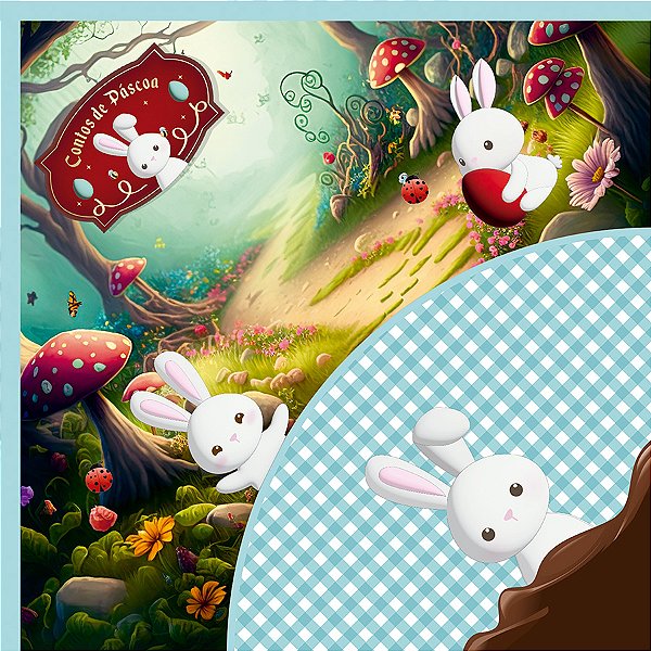 Saco Express 32x32cm para Ovos de 150g a 250g - Contos Páscoa Turquesa - 5 unidades - Cromus - Rizzo