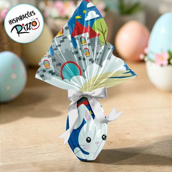 Saco Express 32x32cm para Ovos de 150g a 200g - Castelo Azul - 5 unidades - Cromus - Rizzo