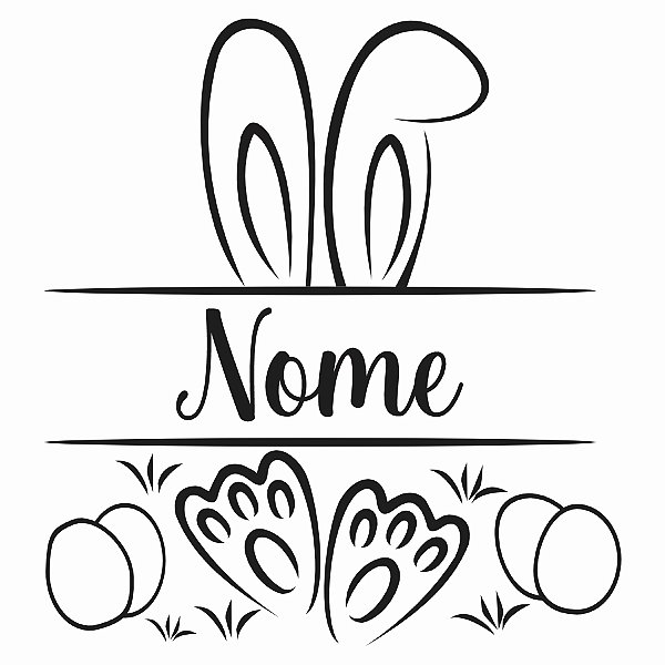 Transfer Personalizado c/ nome - Coelho Páscoa - 1 unidade - Rizzo