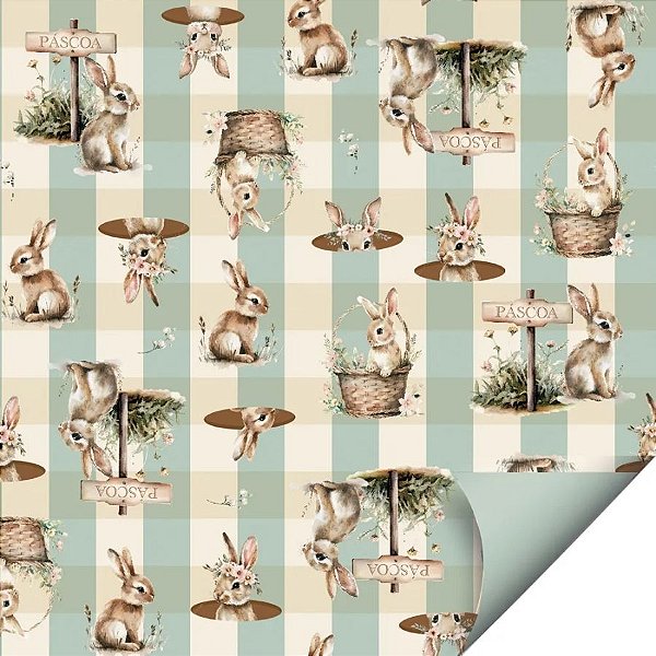 Folha para Ovos de Páscoa Double Face Doce Páscoa Verde 69x89cm - 25 unidades - Cromus - Rizzo