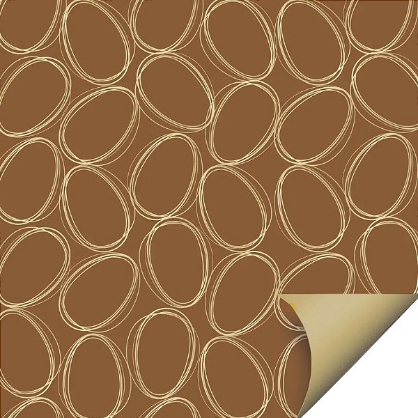Folha para Ovos de Páscoa Tonal Marrom e Ouro 69x89cm - 5 unidades - Cromus - Rizzo