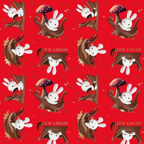 Folha para Ovos de Páscoa Contos de Páscoa Vermelho 69x89cm - 25 unidades - Cromus - Rizzo