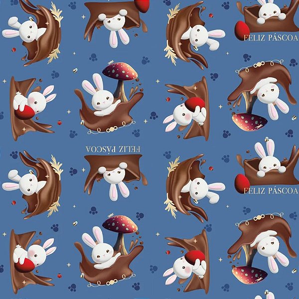 Folha para Ovos de Páscoa Contos de Páscoa Azul 69x89cm - 25 unidades - Cromus - Rizzo