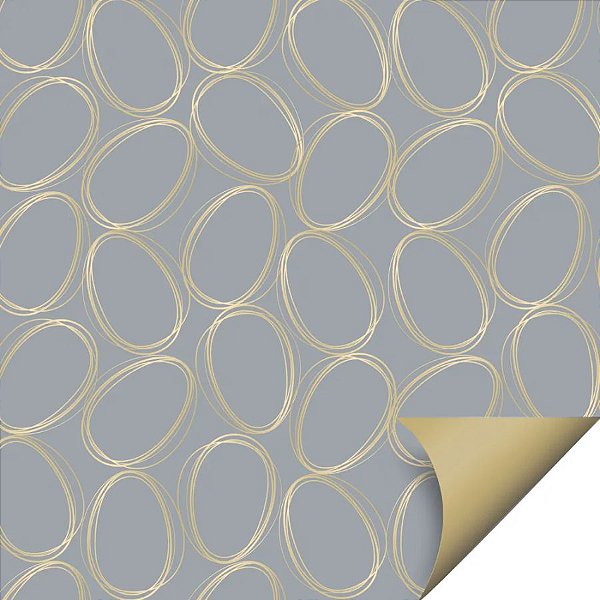Folha para Ovos de Páscoa Tonal Azul e Ouro 69x89cm - 25 unidades - Cromus - Rizzo