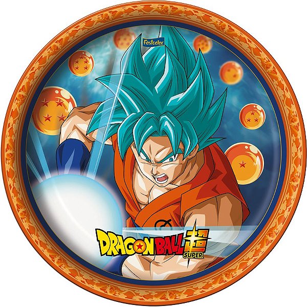 Prato Festa Dragon Ball 18Cm - 8 unidades - Festcolor - Rizzo Festas