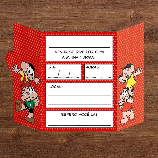 Convite Festa Turma da Mônica - 8 unidades - Festcolor - Rizzo Festas