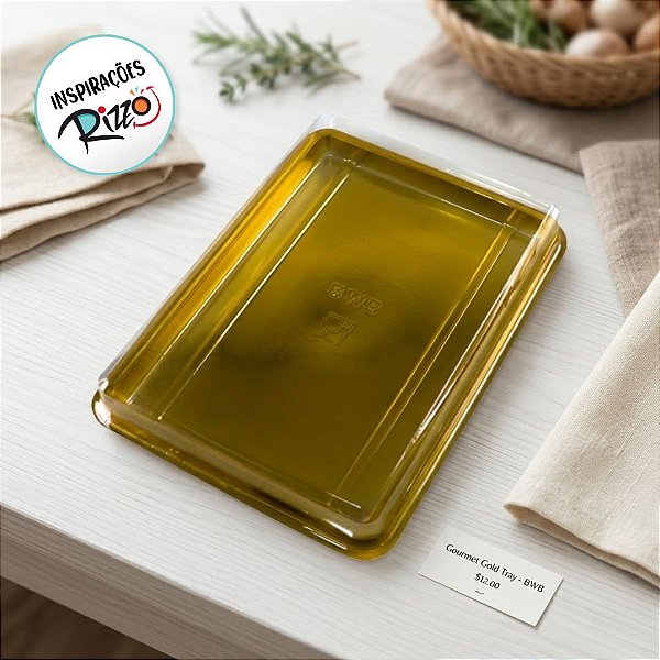 Caixa Retangular Grande - Dourado - 22x15,5cm - Cód. 14370 - 10 unidades - BWB - Rizzo