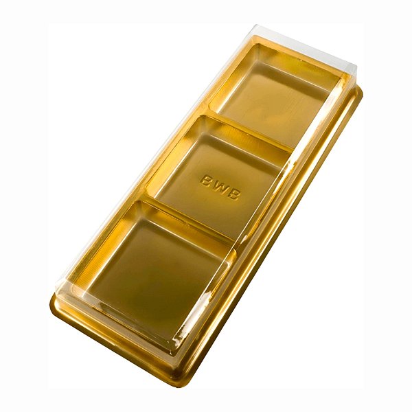 Caixa para 3 Pães de Mel - Dourado - 24x9,5cm - Cód. 14330 - 10 unidades - BWB - Rizzo