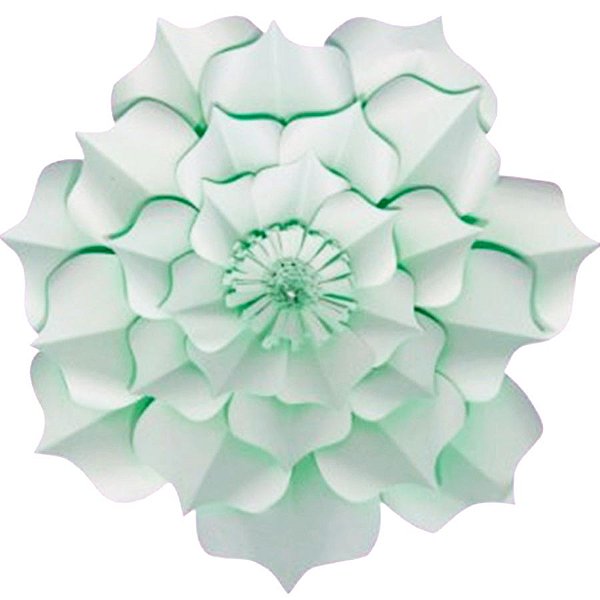 Flor de Papel Decoração Festa - Flor do Campo 39cm M Verde Água - Decora Doces - Rizzo Festas