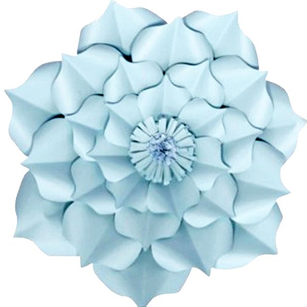 Flor de Papel Decoração Festa - Flor do Campo 39cm M Azul Claro - Decora Doces - Rizzo Festas
