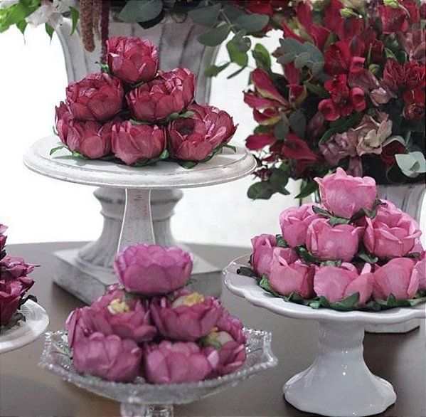 Forminha para Doces Finos - Bela Rosa Seco 1  40 unidades - Decora Doces - Rizzo Festas