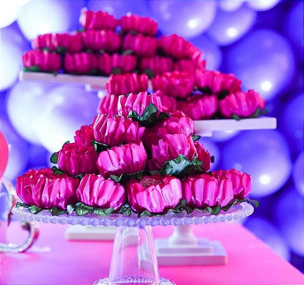 Forminha para Doces Finos - Rosa Maior Pink 40 unidades - Decora Doces - Rizzo Festas