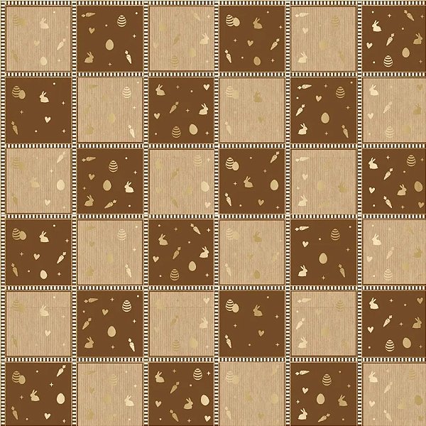 Folha para Ovos de Páscoa Papel Kraft Quinn Marrom e Ouro 69x89cm - 10 unidades - Cromus - Rizzo