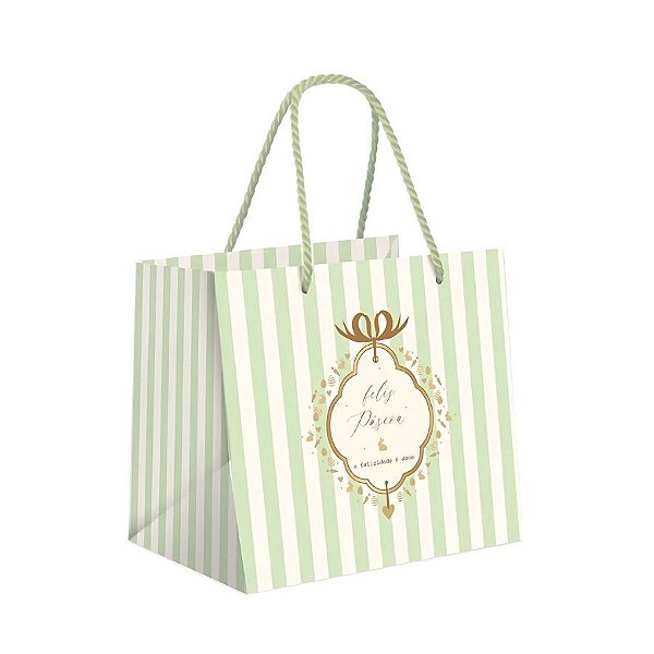 Sacola Premium Para Caixa Meio Ovo de 250g a 350g - Quinn Verde - 30x26x14cm - 1 unidade - Cromus - Rizzo