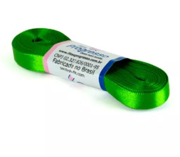 Fita de Cetim Progresso 10mm nº2 - 10m Cor 677 Verde Folha - 01 unidade