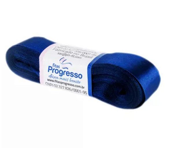 Fita de Cetim Progresso 22mm nº5 - 10m Cor 215 Azul Marinho - 01 unidade