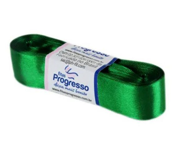 Fita de Cetim Progresso 22mm nº5 - 10m Cor 217 Verde Bandeira - 01 unidade