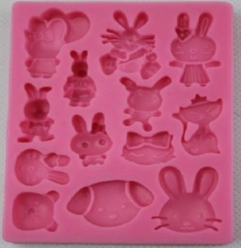 Molde de Silicone Rostinhos de Coelhos Páscoa P22 Molds Planet Rizzo Confeitaria