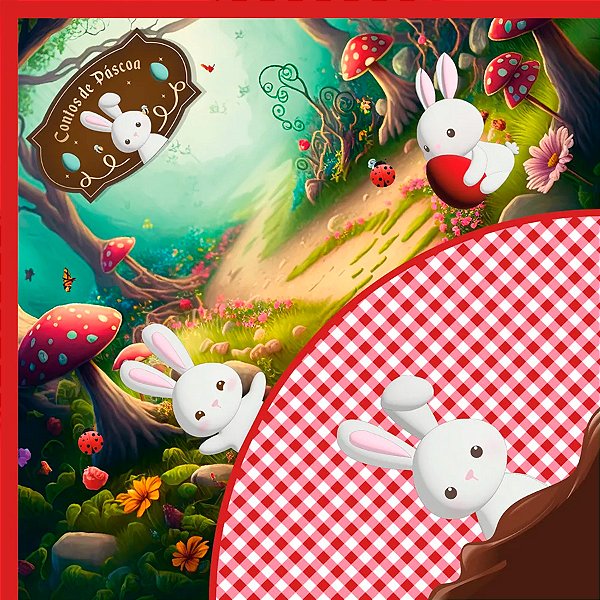 Saco Express 32x32cm para Ovos de 150g a 200g - Contos Páscoa Vermelho - 25 unidades - Cromus - Rizzo