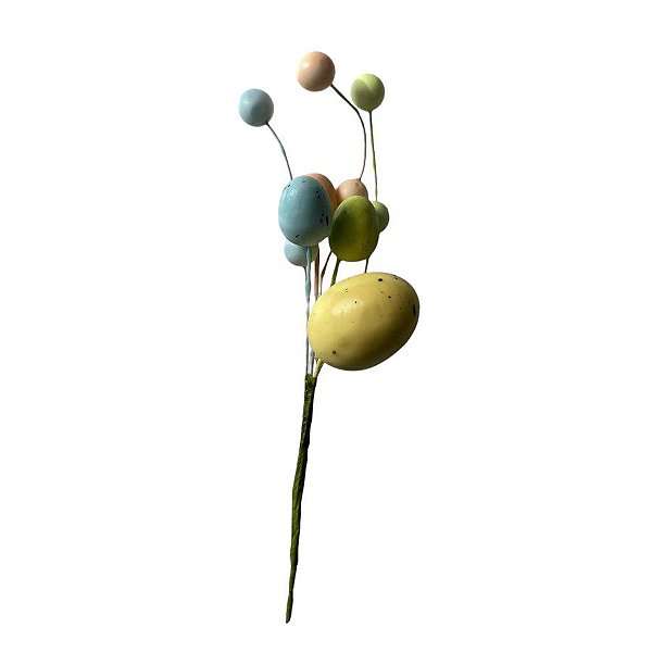 Galho Decorativo Ovos de Páscoa - Colorido - 25cm - 1 unidade - Rizzo