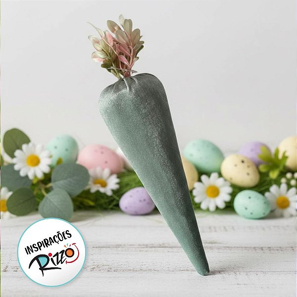 Enfeite Decorativo de Páscoa - Cenoura Azul e Verde - 30cm - 1 unidade - Rizzo