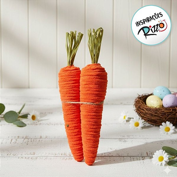 Enfeite Decorativo de Páscoa - Cenouras - 23cm - 1 unidade - Rizzo