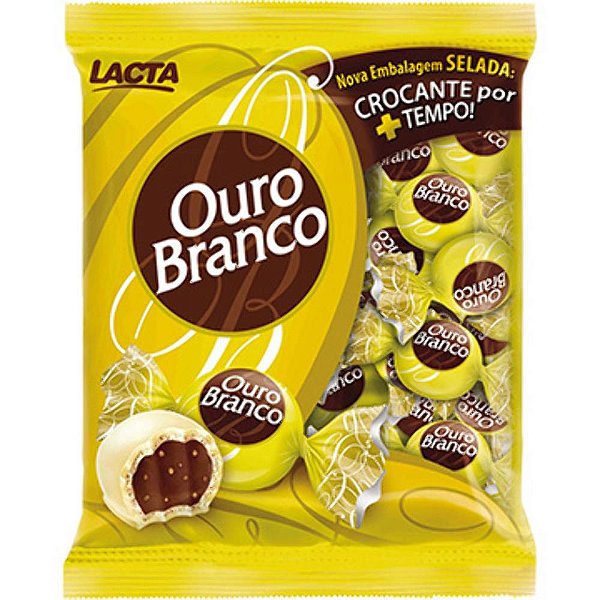 Bombom Ouro Branco 1kg - Lacta - Rizzo Embalagens