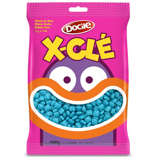Chiclete X-CLÉ Azul - 500g - Docile - Rizzo Embalagens