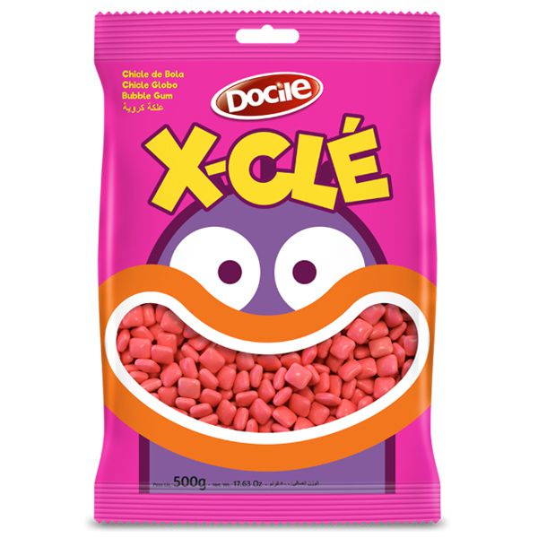 Chiclete X-CLÉ Rosa - 500g - Docile - Rizzo Embalagens