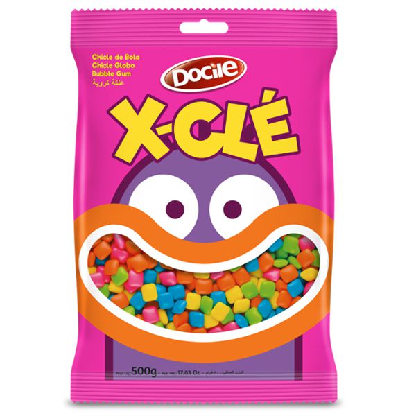 Chiclete X-CLÉ Colorido - 500g - Docile - Rizzo Embalagens