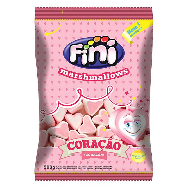 Marshmallow Coracao 500g - Fini - Rizzo Embalagens