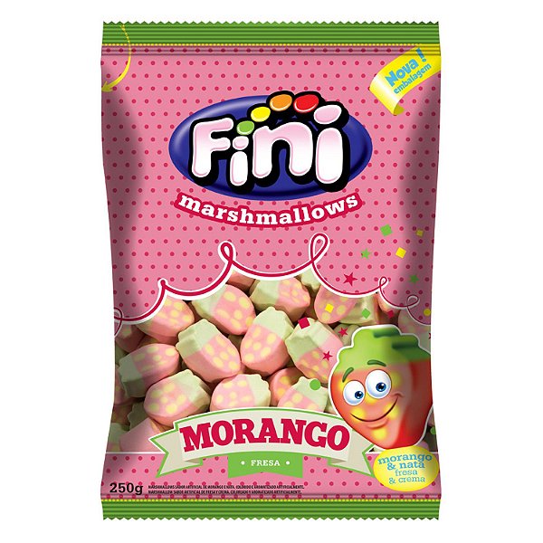 Marshmallow Morangos 250g - Fini - Rizzo Embalagens