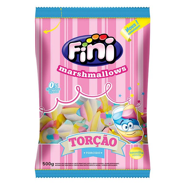 Marshmallow Torcao 3 Cores 500g - Fini - Rizzo Embalagens