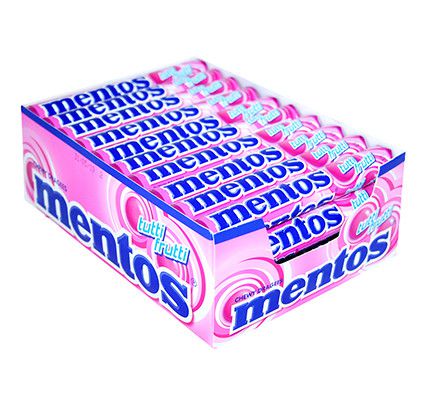 Mentos Tutti Frutti 37,5g Caixa com 16 unidades - Rizzo Embalagens