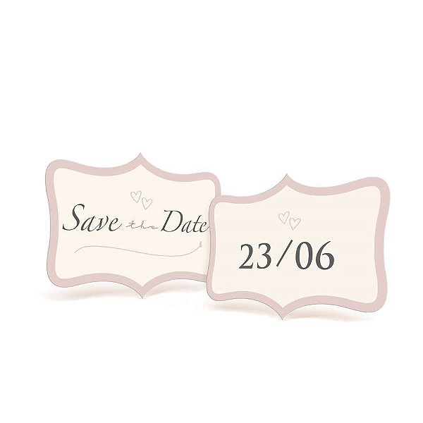 Placa Save the Date - 01 unidade (par) - Cromus Casamento Romantico - Rizzo Festas