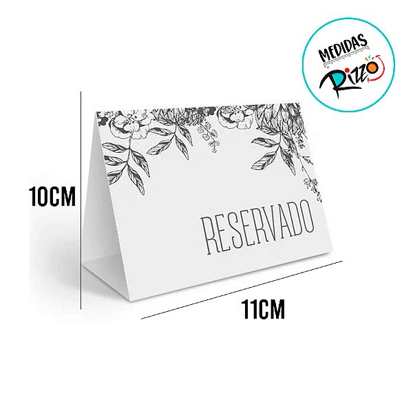 Plaquinha Reservado - 10x11cm - 6 unidades - Cromus - Rizzo