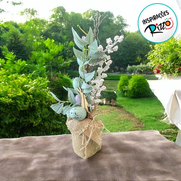 Mini Arvore decorativa de Páscoa com Ovos - 39cm - 1 unidade - Rizzo