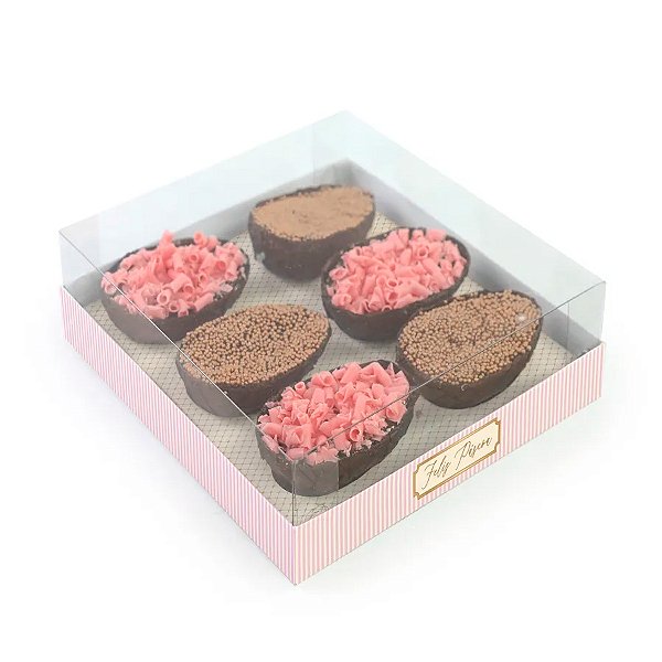 Caixa Degustação Para 6 Mini Ovos De 50g - Quinn Lilas - 16,5x15,5x6cm - 6 unidades - Cromus - Rizzo