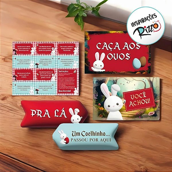 Kit Caça aos Ovos com Plaquinhas - Contos De Páscoa - 1 unidade - Cromus - Rizzo