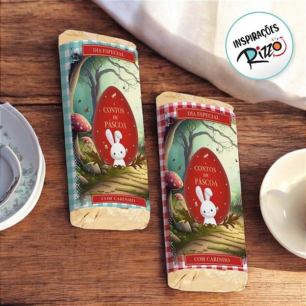 Kit Tablete Com Cinta - Contos Páscoa - 150g - 10 unidades - Cromus - Rizzo