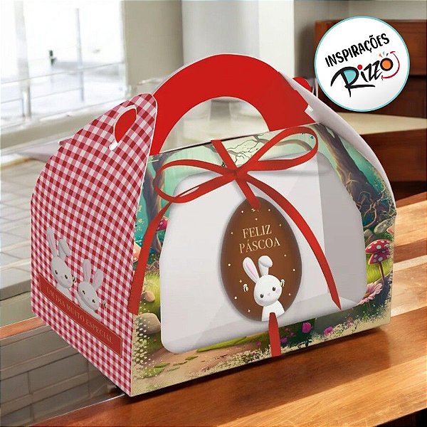 Caixa Maleta De Páscoa Com Visor - Contos De Páscoa - 10 unidades - Cromus - Rizzo