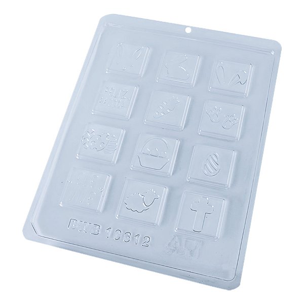 Forma de Acetato Aplique Tabletinho Quadrado Páscoa - Ref.10612 - 1 unidade - BWB - Rizzo