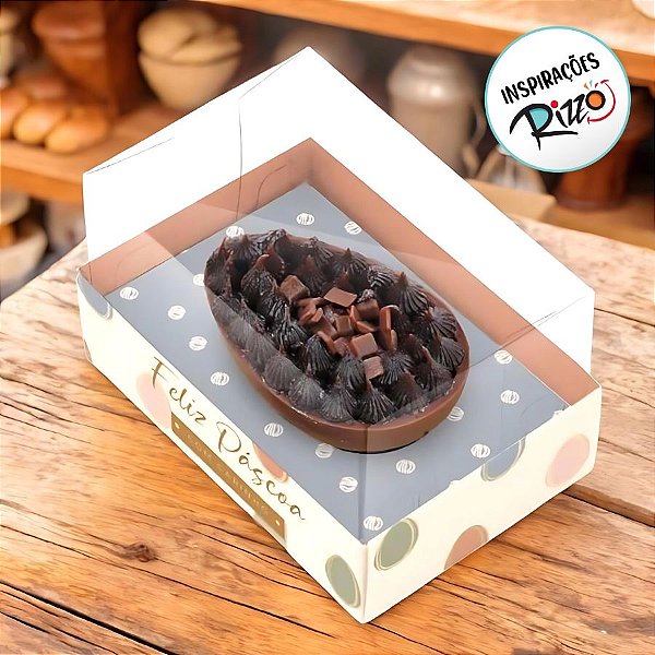 Caixa Para Meio Ovo De 50g - Tonal - 8x5,5x5cm - 6 unidades - Cromus - Rizzo