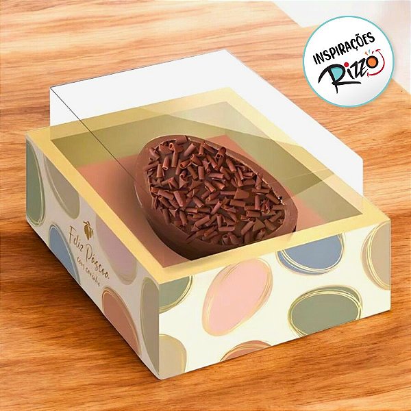 Caixa New Moldura para Meio Ovo De Páscoa - Tonal - 6 unidades - Cromus - Rizzo