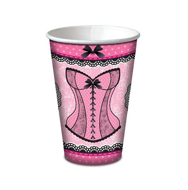 Copo de Papel Festa Chá de Lingerie 330ml - 8 unidades - Junco - Rizzo Festas