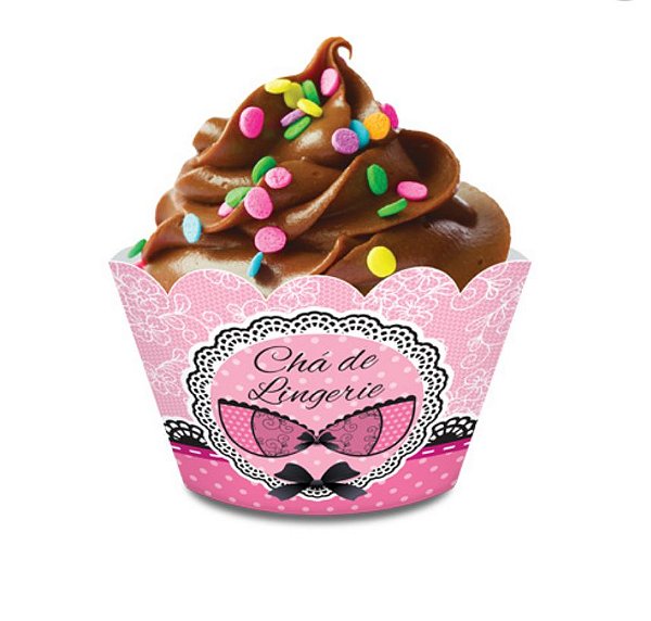 Forminha Wrap para Cupcake Festa Chá de Lingerie - 12 unidades - Junco - Rizzo Festas