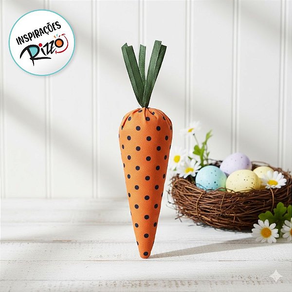 Enfeite Decorativo de Páscoa - Cenoura Laranja com Bolinhas - 13cm - 1 unidade - Cromus - Rizzo