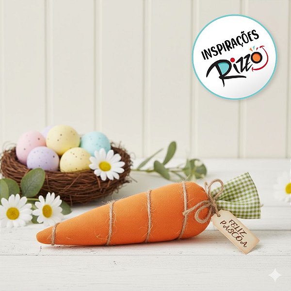 Enfeite Decorativo de Páscoa - Cenoura Laranja Lisa - 24cm - 1 unidade - Cromus - Rizzo
