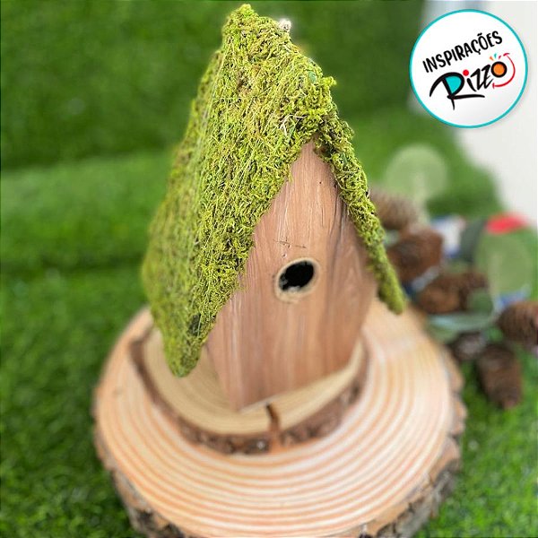 Enfeite para Pendurar - Casa de Passarinho Rústica - 20cm - 1 unidade - Cromus - Rizzo