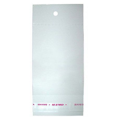 Saco Adesivado com Furo para Pendurar - 5cm x 8cm - 100 unidades - Rizzo Embalagens